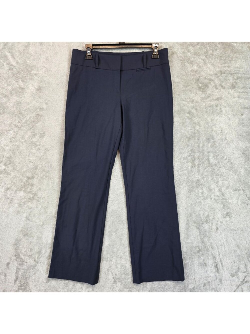 Hugo Boss Dress Pants Womens 6 Navy Blue Bootcut Mid Rise Flat Front Wool